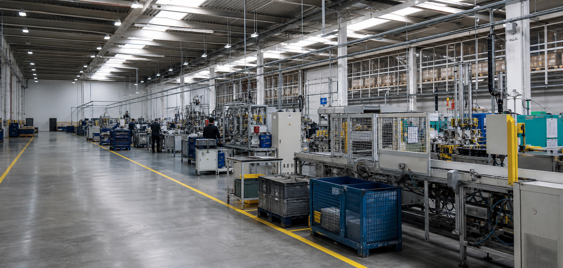 Consultoria industrial AB Consultoria: linha de produção com gestão de operações, máquinas e chão de fábrica organizado